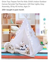 NEW Teepee Tent for Kids w/ LED Star Lights, 59"