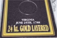 24 KT Gold Plated Virginia Quarter
