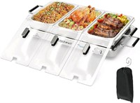 COSTWAY Buffet Servers and Warmers, 2 in 1 Electri