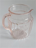 VTG ANCHOR HOCKING OPEN ROSE MAYFAIR PINK PITCHER