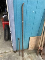 4 foot pry bar and a crowbar