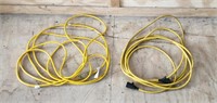 2 Yellow Extension cords Approx.10ft ea.