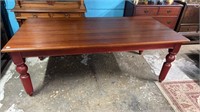 Large Red Leg Dining Table