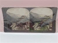 Antique Stereoview Card Train