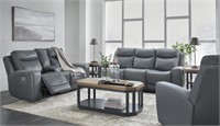 ASHLEY MINDANAO LEATHER PWR REC SOFA & LOVESEAT