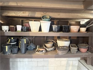 Huge assortment of miscellaneous flowerpots and