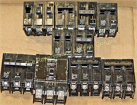 12 Siemens QP, BQD 1, 2 & 3 Pole Used Breakers