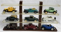 9pc Model Cars Set with Stand 20x11x1