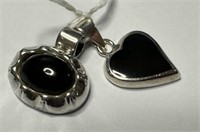 .925 Sterling Pendants with Black Onyx Stones