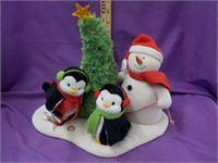 Hallmark snowman, penguins, tree