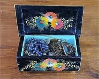 Trinket Box w/Jewelry Contents