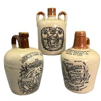 3 Vintage Scottish Whiskey Stoneware Jugs