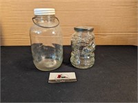 Santa jelly jar w/ lid, 1/2 gal. baled jar