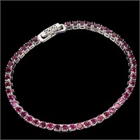 Natural Unheated Rhodolite Garnet Bracelet