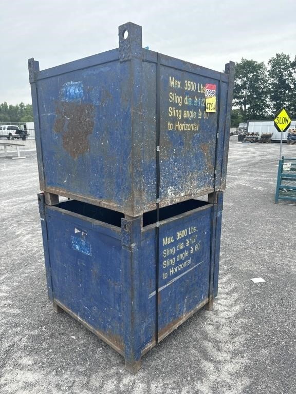 (2) Blue Metal Lifting Crates