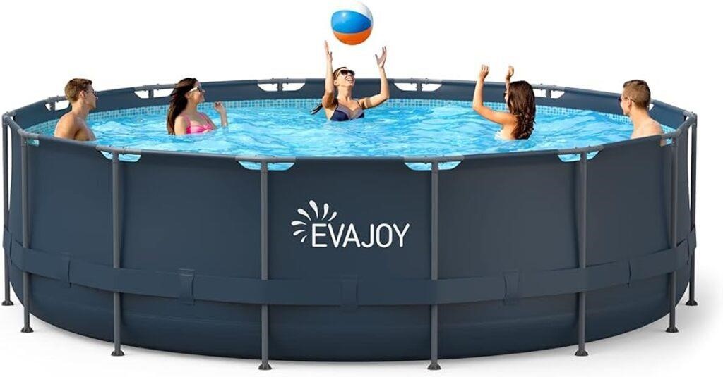 EvaJoy 16' Metal Frame Swimming Pool Set