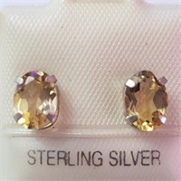 $100 Silver Citrine Earrings