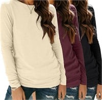 XXL size SUNBS Womens 3 Packs Long Sleeve Shirts