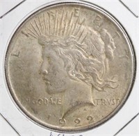 1922-P Peace Silver Dollar AU