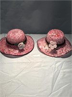 Glass Decorative Pink Hats