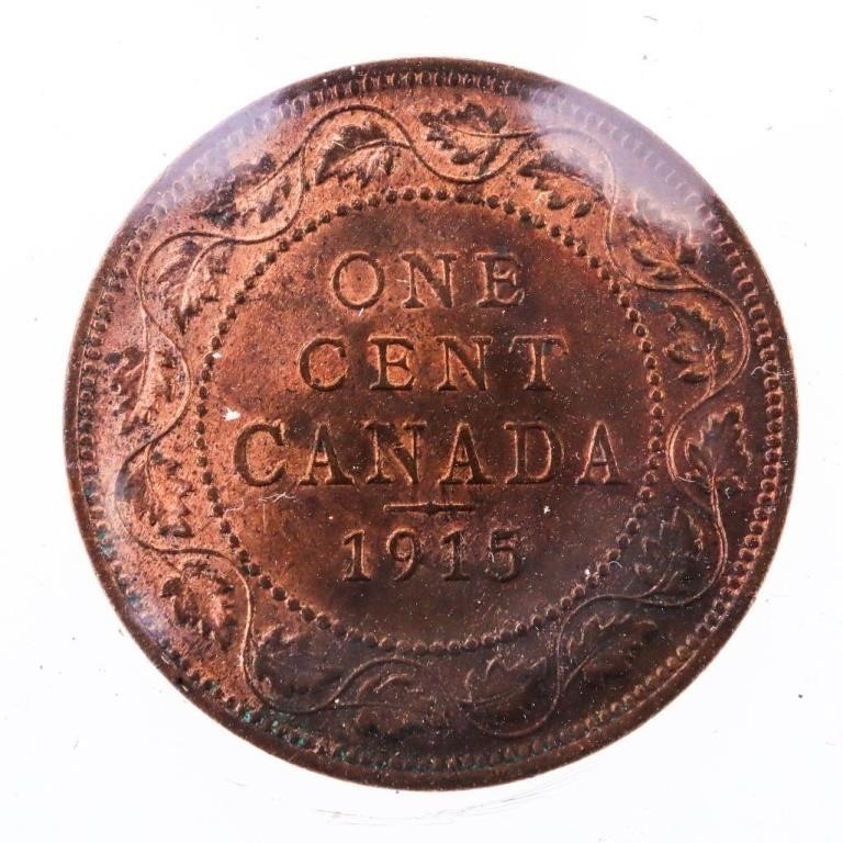 Canada 1915 Large One Cent Red & Brown MS63 ICCS