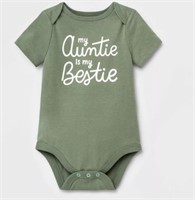 NEW 0-3m Baby Girls' Rib Ruffle Bodysuit Green