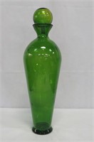 Large Green Tinted Glass Bottle with Stopper