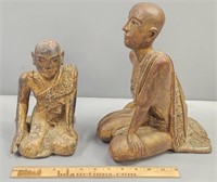 Gilt & Carved Wood Buddha Eastern Figures