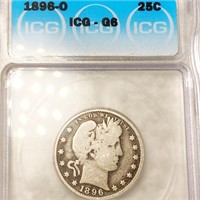 1896-O Barber Silver Quarter ICG - G6