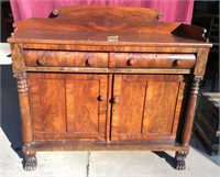 Antique Empire Burl and Flame Buffet