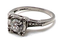 1ct Natural Diamond Platinum Ring