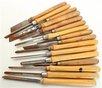 (16) Wood Handle Lathe Tools