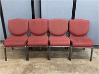 4 Cushioned Chairs W/Metal Legs