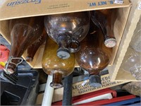 large brown glass jars/bottles