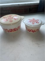 2 Pyrex Friendship bowls with lid -  2.5 Qt, 1 Qt