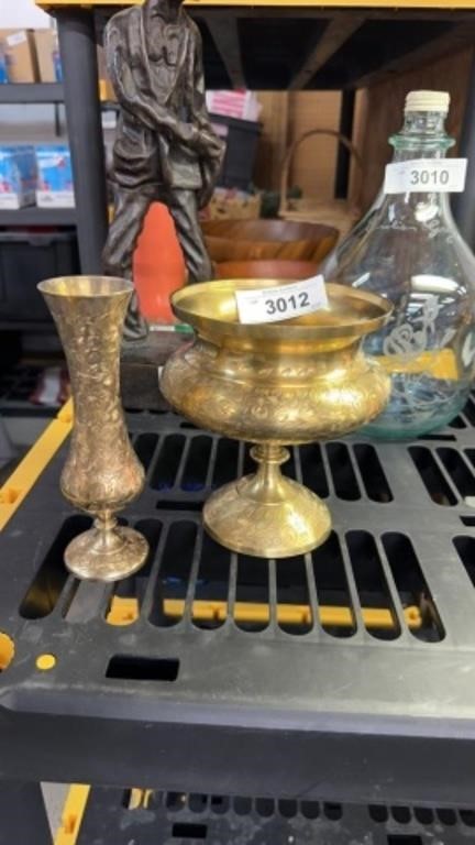 Two brass vases