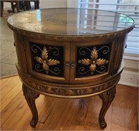 Decorative wooden round side table