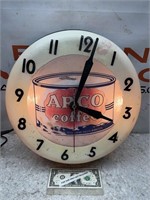 Vintage Arco Coffee lighted advertising clock