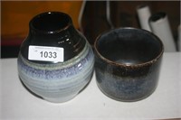 Vintage Signed Pottery, lot of 2