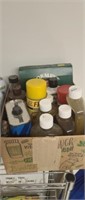 Box of assorted furniture cleaning supplies