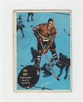1961 Topps Bill Red Hay Hockey Card