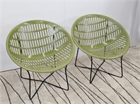PAIR OF  SOLAIR MOTEL CHAIRS - GREEN