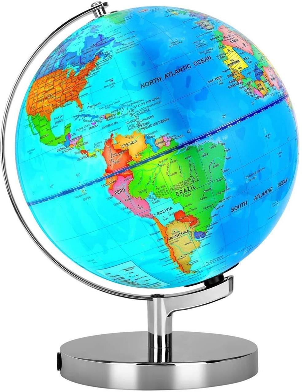 6 in1 Illuminated World Globe for Kids   Adults