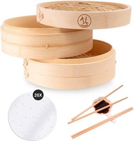 Coomin 10" Bamboo Steamer Basket
