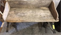 VINTAGE WOODEN CARRIAGE SEAT