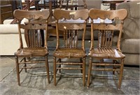 Late 20th Century Oak Pressed Style Side Chairs