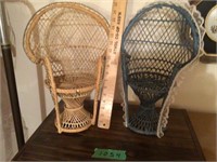 2 doll wicker chairs