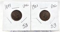 1899, ’01 Cents Unc.