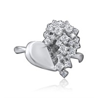 14K WHITE GOLD 0.75CT DIAMOND HEART SHAPE RING