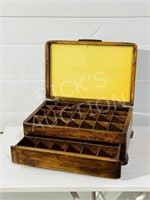 vintage wood chest w/ dividers